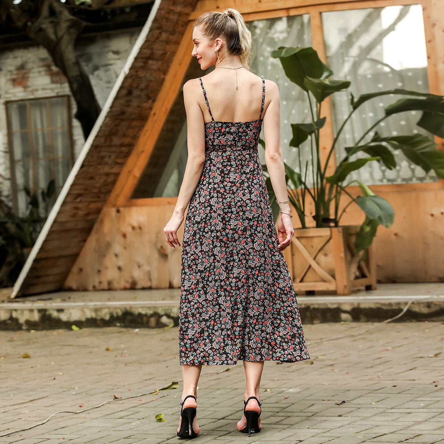 Sling Floral Long Dress