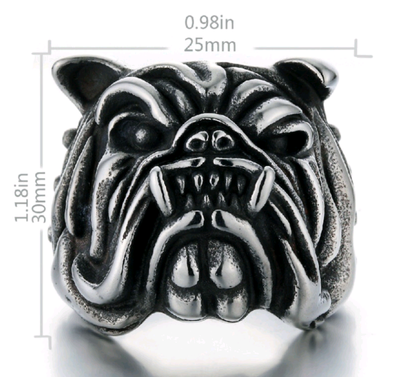 Men's Bulldog Ring Domineering Personality Men's Ring